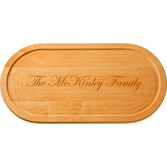 Maple 20 inch Your Text Oval Cutting Board